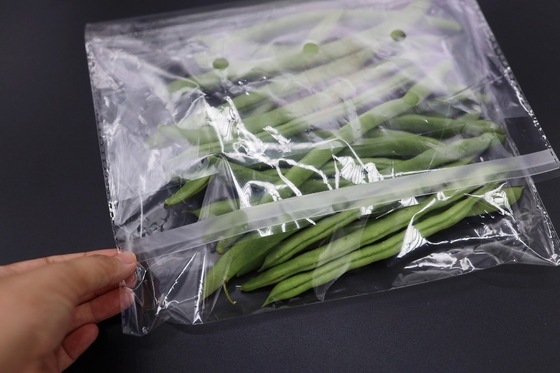 Transparent Plastic Fruit Pouches BOPP Anti Fog Leafy Vegetables Packaging Bags