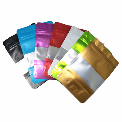 Custom Printed Matt Poly Packaging Bag Ziplock With Rectangle Window