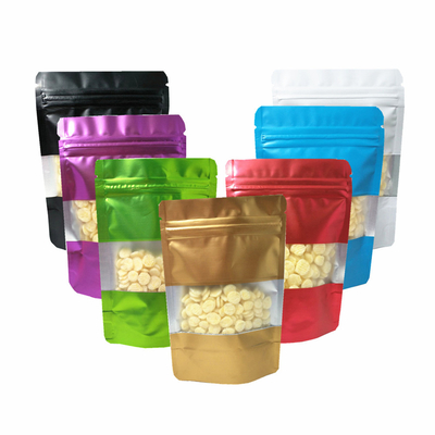 Custom Printed Matt Poly Packaging Bag Ziplock With Rectangle Window
