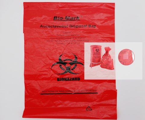 HDPE LDPE PP Lab Medical Waste Bag Red Biohazard Bags Autoclavable