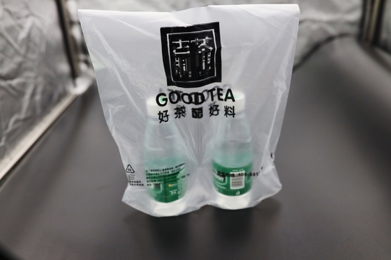 Supermarket T Shirt Biodegradable Plastic Bags Custom Take Away Shopping Bags