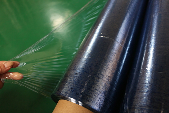 1.37m 30m PVC Film Roll For Wrapping Soft 50cm Width Blue Normal Clear