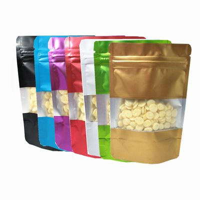Custom Printed Matt Poly Packaging Bag Ziplock With Rectangle Window